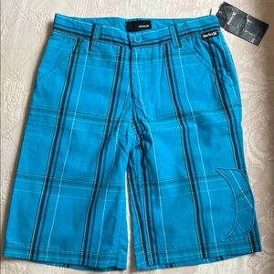 Hurley Turquoise Checkered Shorts